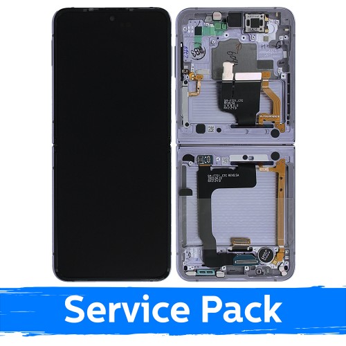 LCD Display Compatible With Samsung F721 Z Flip4 (INNER) with Frame / Bora Purple / (Service Pack)
