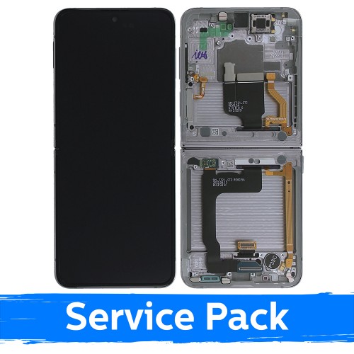 LCD Display Compatible With Samsung F721 Z Flip4 (INNER) with Frame / White / (Service Pack)