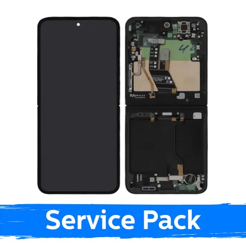 LCD-näyttö Samsung F761 Z Flip7 FE (SISEMPI) kehyksellä / Inner Black / (Service Pack)
