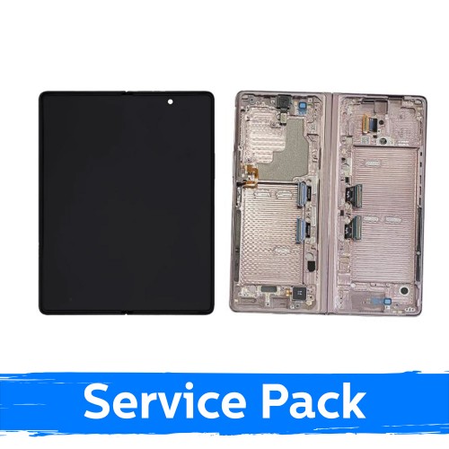 LCD-näyttö Samsung F916 Z Fold2 (SISEMPI) kehyksellä / Mystic Bronze / (Service Pack)