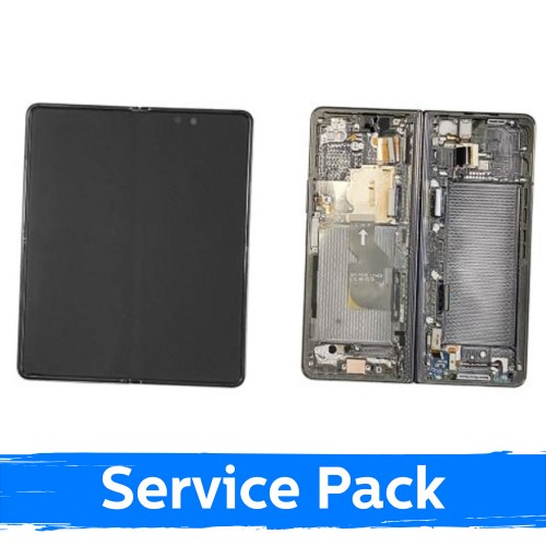 LCD-näyttö Samsung F916 Z Fold2 (SISEMPI) kehyksellä / Mystic Grey / (Service Pack)