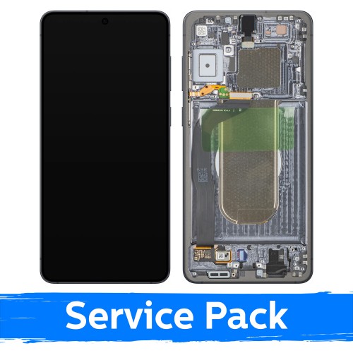 LCD-näyttö Samsung S937 S25 Edge kehyksellä / Titanium Silver / (Service Pack)