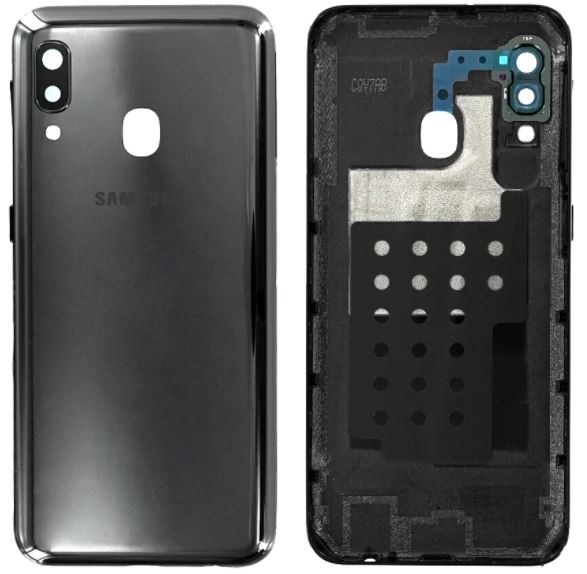 Takakansi Samsung A202 A20e 2019 musta alkuperäinen (service pack)