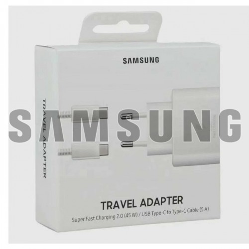 Charger Samsung EP-TA845 White 45W (incl. packing) + Type-C 180cm cable / 100% Genuine /