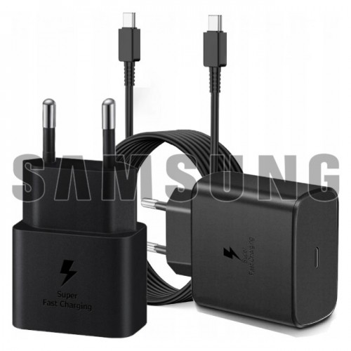 Charger Samsung EP-T2510NB Black 25W (incl. packing) + Type-C cable / 100% Genuine /