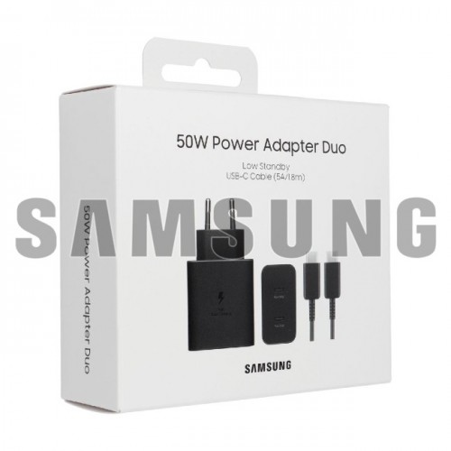 Charger Samsung EP-T5020XB Black 50W (incl. packing) + Type-C cable / 100% Genuine /