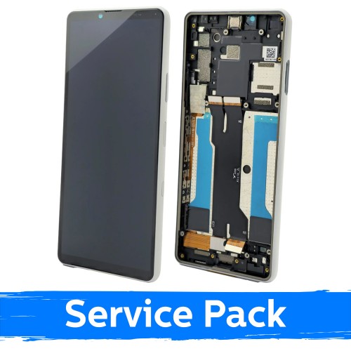 LCD-näyttö Sony Xperia 10 III valkoinen kehyksellä (Service Pack)