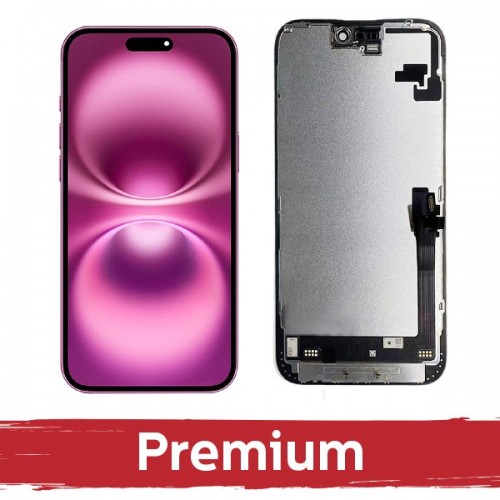 LCD Display Compatible iPhone 16 Plus Black (SOFT OLED / Stable / Premium)  /*Removable IC*/