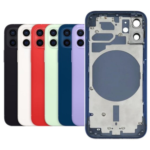 Back Cover Compatible With iPhone 12 Mini with Full Housing / White / OEM
