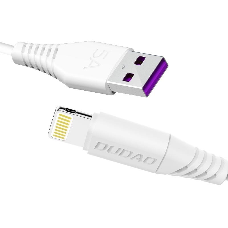 USB-kaapeli Dudao lightning 2m (5A) valkoinen