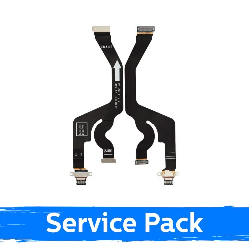 Charging Port Compatible With Samsung S937 S25 Edge with Flex / Plata (Service Pack)