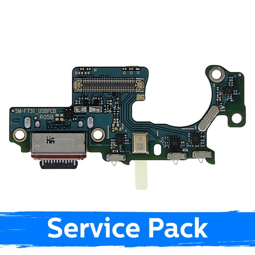 Charging Port Compatible With Samsung F731 Z Flip5 with Flex / Plata (Service Pack)
