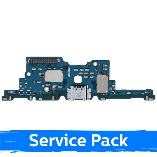 Latauspisti yhteensopiva Samsung T860 Tab S6 Flex-kaapelilla / Hopeinen (Service Pack)