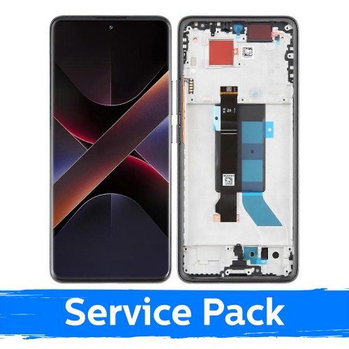 LCD-näyttö yhteensopiva Xiaomi Poco X7 5G kehyksellä / musta / (Service Pack)