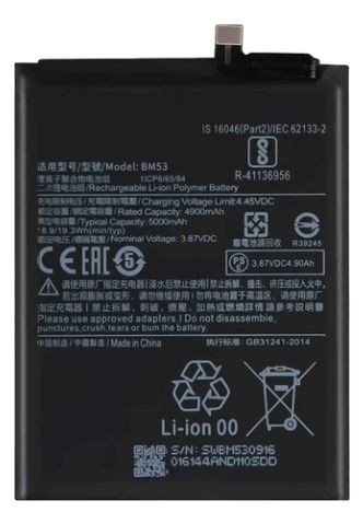 Alkuperäinen akku Xiaomi Mi 10T/Mi 10T Pro 5000mAh BM53