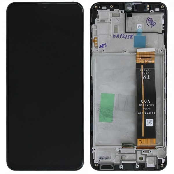 LCD näyttö Samsung A236 A23 5G kosketusnäytöllä ja kehyksellä musta alkuperäinen (huoltopakkaus)