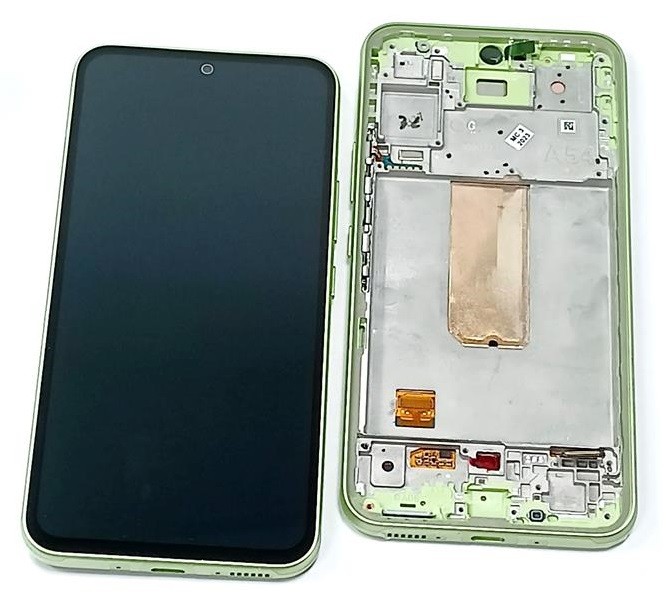 LCD-näyttö Samsung A546 A54 5G 2023 kosketusnäytöllä ja kehyksellä Lime alkuperäinen (koottu service pack)