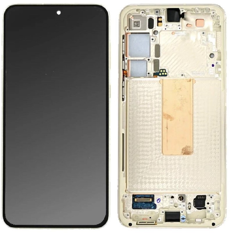 LCD-näyttö Samsung S916 S23+ 5G kosketusnäytöllä ja kehyksellä Cream alkuperäinen (huoltopaketti)