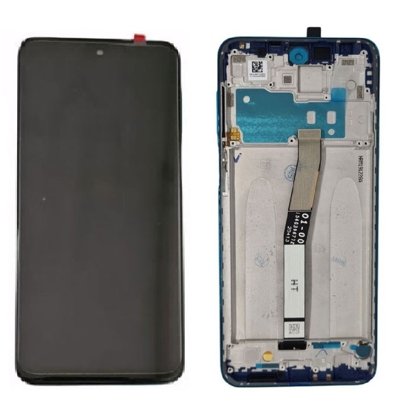LCD-näyttö Xiaomi Redmi Note 9 Pro/Note 9S kosketusnäytöllä ja kehyksellä harmaa alkuperäinen (service pack)