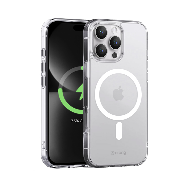 Crong Clear MAG Cover MagSafe suojakuori iPhone 16 Pro Max -laitteelle, läpinäkyvä