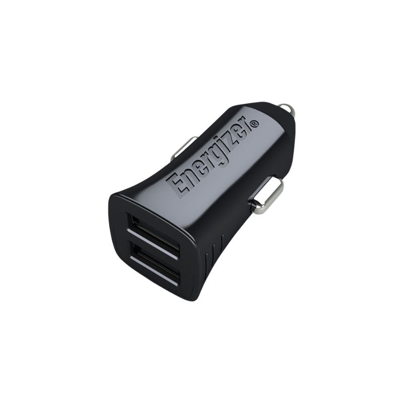 Energizer Classic D12 autolaturi, 2 × USB-A, 12 W / 2,4 A, musta