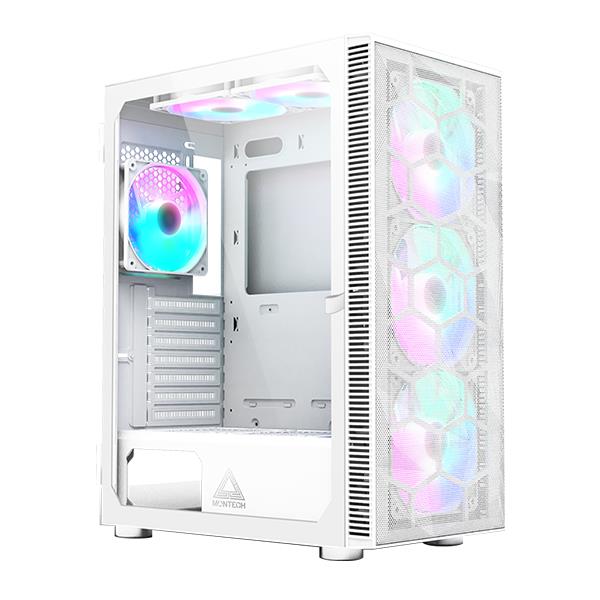 Tietokonekotelo Montech X3 Mesh, Midi Tower, ATX/MicroATX/MiniITX, valkoinen