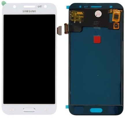 LCD-näyttö Samsung J500 J5 kosketusnäytöllä valkoinen alkuperäinen (huoltopaketti)