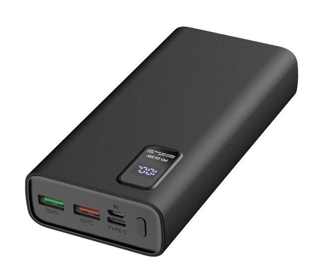 Varavirtalähde POWER BANK Platinet 20000mAh (2xUSB; 1xType-C; QC3.0 22,5W) musta