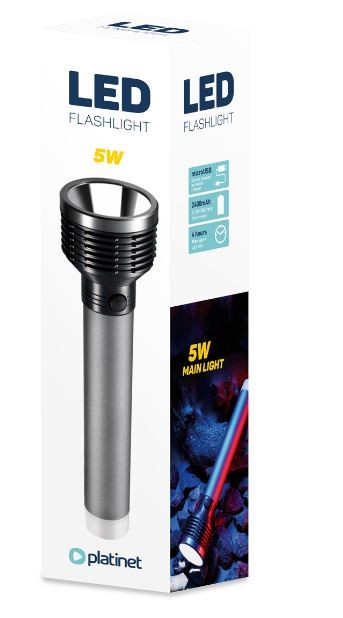 Platinet LED-taskulamppu (5W 2400mAh)