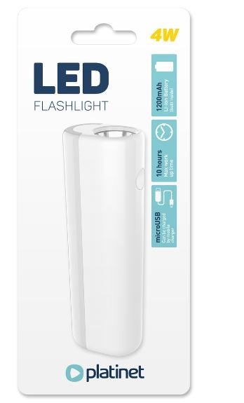 Platinet LED-taskulamppu (4W 1200mAh) valkoinen