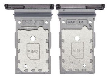 SIM-kortin pidike Samsung S911/S916 S23/S23 Plus Dual Black alkuperäinen (service pack)