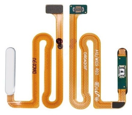 Flex Samsung A125 A12/A127 A12S virtapainike sormenjälkianturilla valkoinen alkuperäinen (service pack)