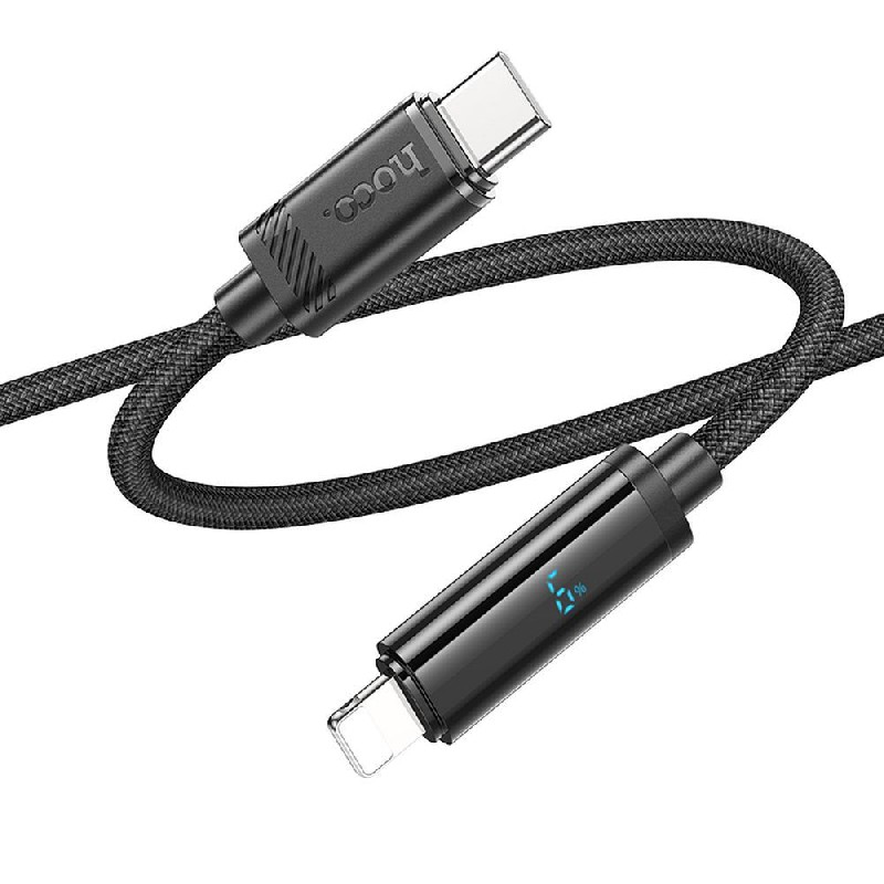 USB kaapeli Hoco U127 lightning (27W) 1,2m musta