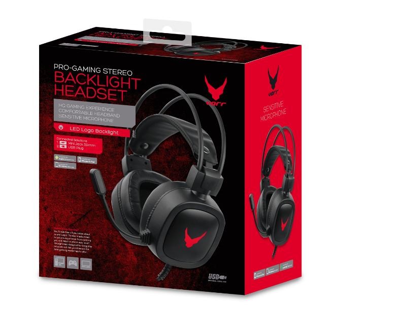 Kuulokkeet VARR GAMING VH6020 mikrofonilla (RGB 3,5mm) mustat