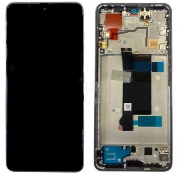 LCD-näyttö Xiaomi Poco X6 5G kosketusnäytöllä ja kehyksellä, musta (yhteensopiva Redmi Note 13 Pro 5G:n kanssa), alkuperäinen (service pack)