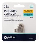 Memory usb drive Platinet Metal UDP 32GB USB 3.2 + Type-C