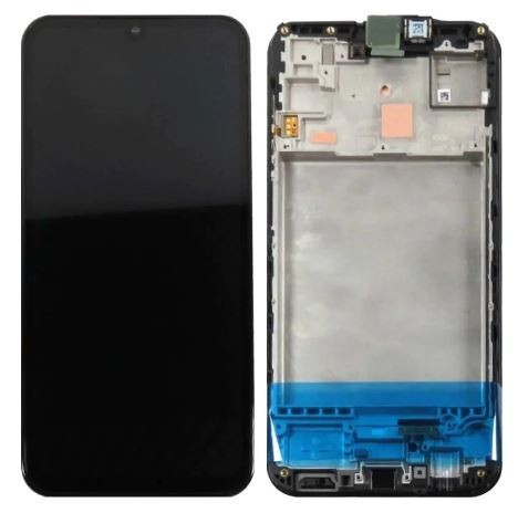 LCD screen Samsung M156 M15 5G with touch screen and frame Black original (service pack)