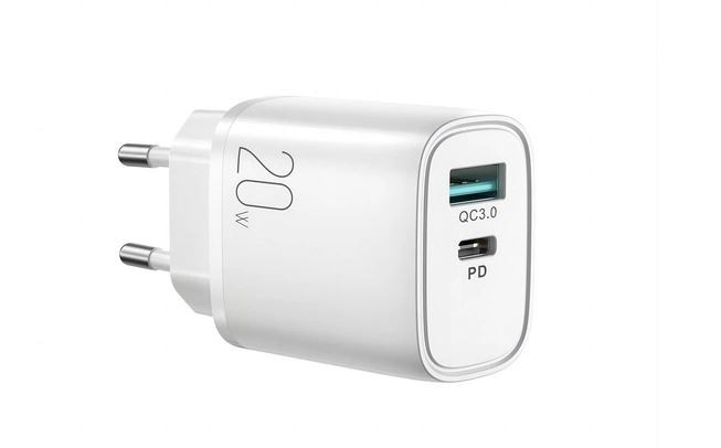 Laturi Joyroom (L-QP2011) (1xUSB-C;1xUSB 3A 20W) valkoinen