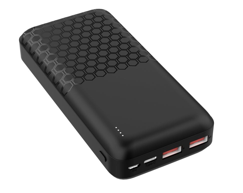 Varavirtalähde POWER BANK Platinet (PMPB20OP18B) 20000mAh (2xUSB; 2xType-C; QC3.0 22,5W) musta