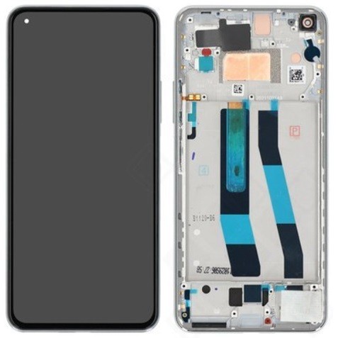 LCD-näyttö Xiaomi 11 Lite 5G NE kosketusnäytöllä kehyksellä hopeinen/valkoinen alkuperäinen (service pack)