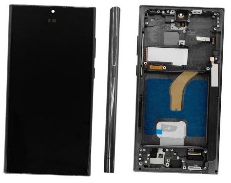 LCD screen Samsung S908 S22 Ultra with touch screen and frame Black OLED