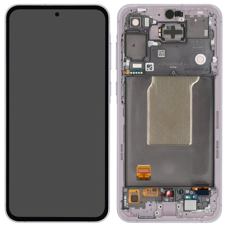 LCD-näyttö Samsung A556 A55 5G kosketusnäytöllä ja kehyksellä Awesome Lilac alkuperäinen (koottu service pack)