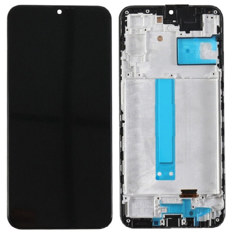 LCD näyttö Samsung A256 A25 5G kosketusnäytöllä ja kehyksellä musta OLED (todellinen koko)