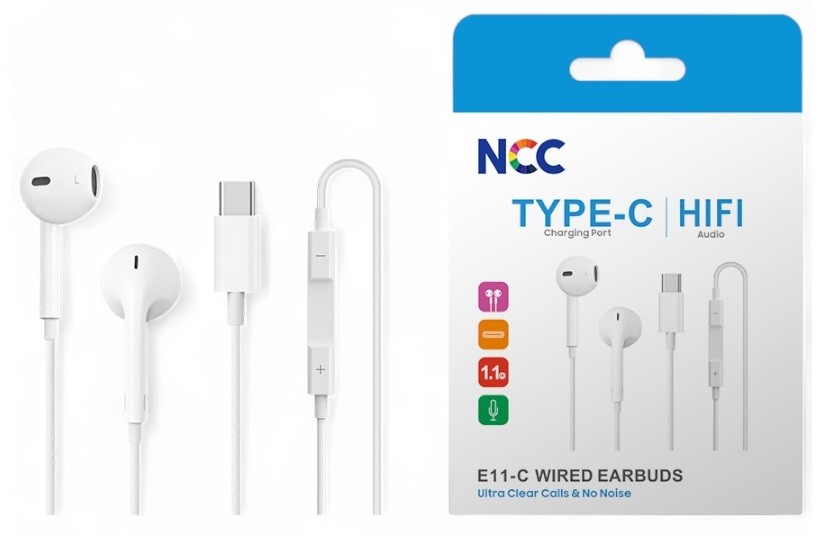 Kuulokkeet NCC USB-C valkoiset