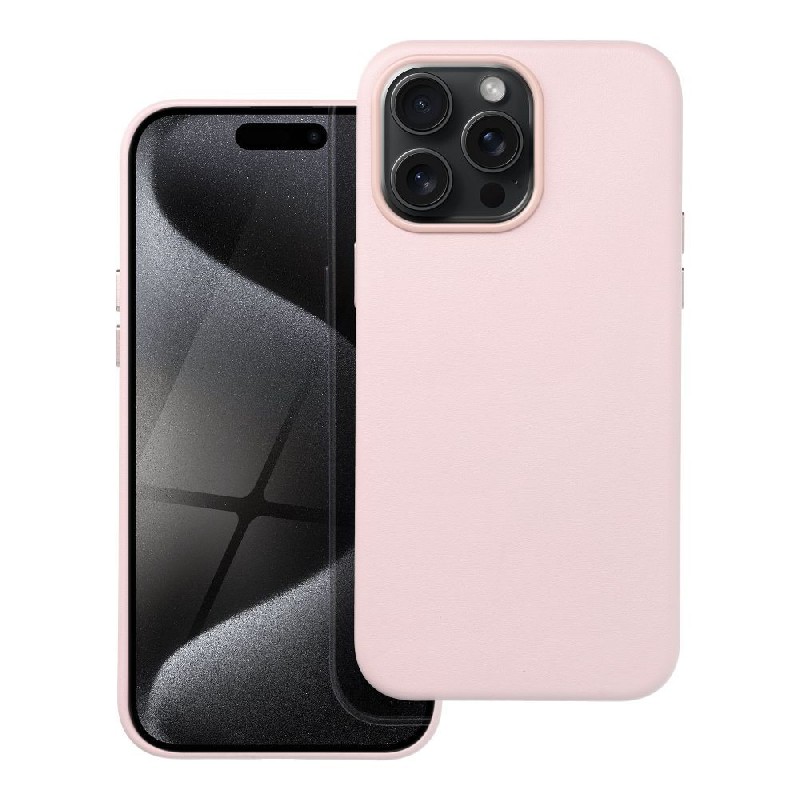 Case Leather Mag Cover (MagSafe) for iPhone 15 Pro pink