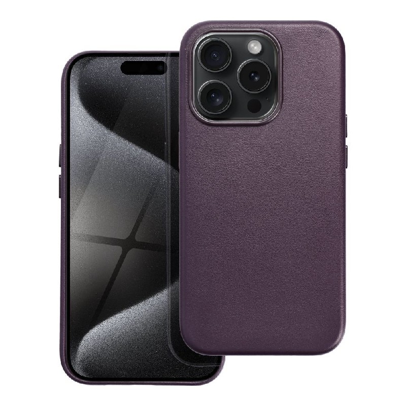 Case Leather Mag Cover (MagSafe) for iPhone 16 purple