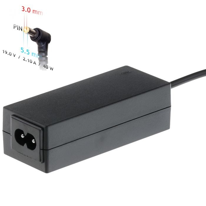 Laturi kannettavalle tietokoneelle Akyga AK-ND-48 (19V / 2.1A 40W 5.5 x 3.0mm) SAMSUNG 1.2m