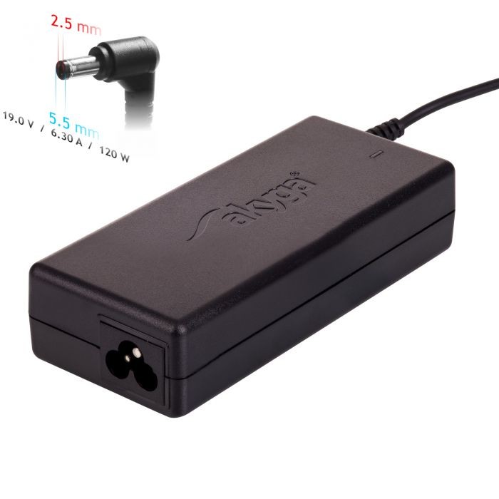 Laturi kannettavalle tietokoneelle Akyga AK-ND-44 (19V / 6.3A 120W 5.5 x 2.5mm) ASUS / TOSHIBA / LENOVO 1.2m