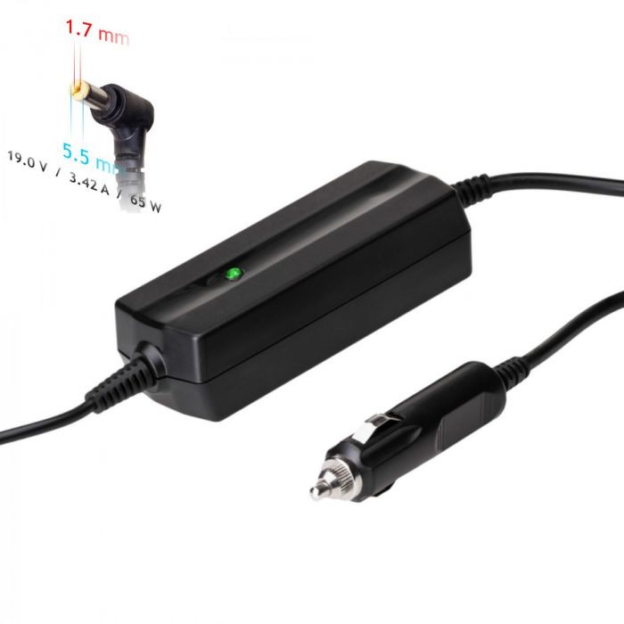 Autolaturi kannettavalle tietokoneelle Akyga AK-ND-34 (19V / 3.42A 65W 5.5 x 1.7mm) ACER 1.2m