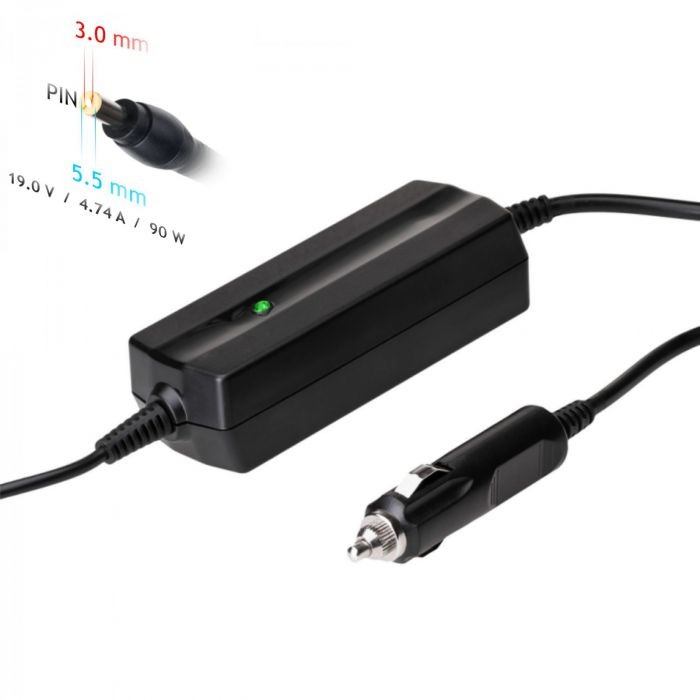 Autolaturi kannettavalle tietokoneelle Akyga AK-ND-37 (19V / 4.74A 90W 5.5 x 3.0mm + pin) SAMSUNG 1.2m